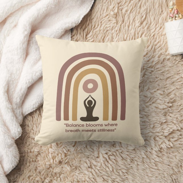Almofada Earth-Toned Mindfulness Rainbow Yoga Design (Cobertor)