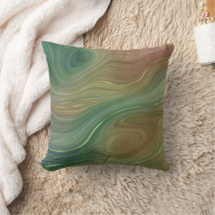 Almofada Earthy Emerald Strata Agato de tinta verde e Our