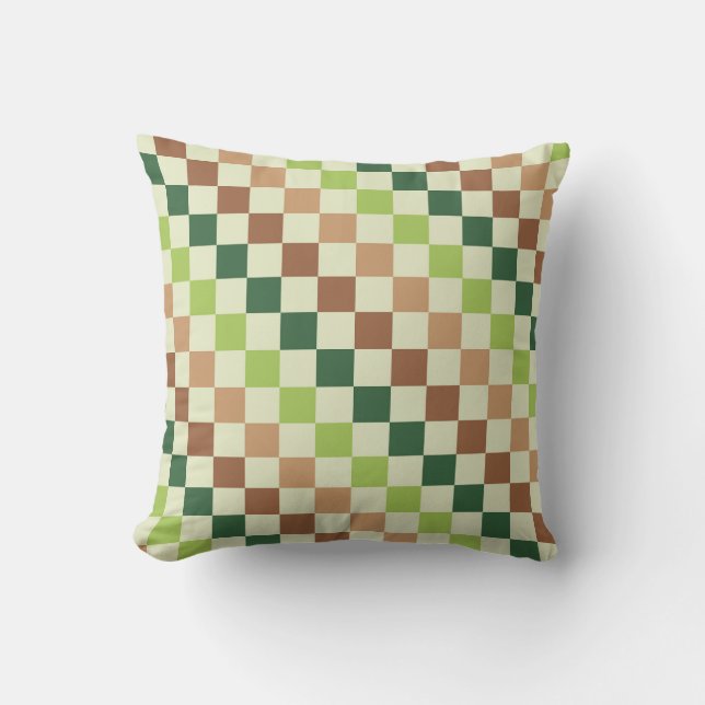 Almofada Earthy rainbow diagonal checkerboard pattern (Frente)