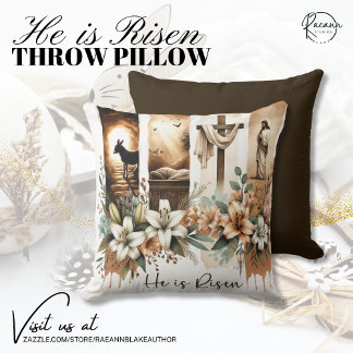 Almofada Easter "He is Risen" Throw Pillow