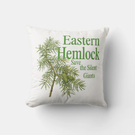 Almofada Eastern Hemlock Botanical Nature Decor Pillow