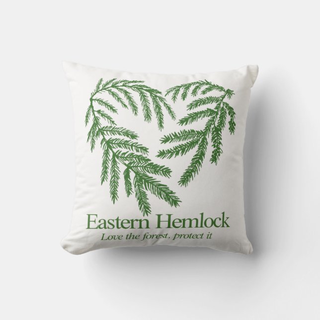 Almofada Eastern Hemlock Heart Nature Decorative Pillow (Frente)