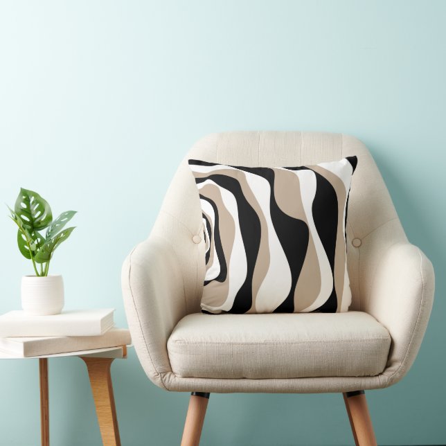 Almofada Ebb e Fluxo 4 - Taupe, Preto e Branco (Cadeira)