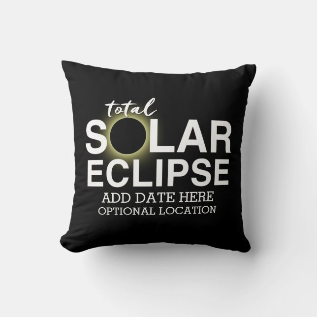Almofada Eclipse Solar Total - 2024 ou data personalizada (Frente)
