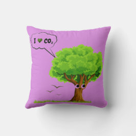 Almofada Eco-Friendly ‘I Love CO2’ Illustrated Tree 