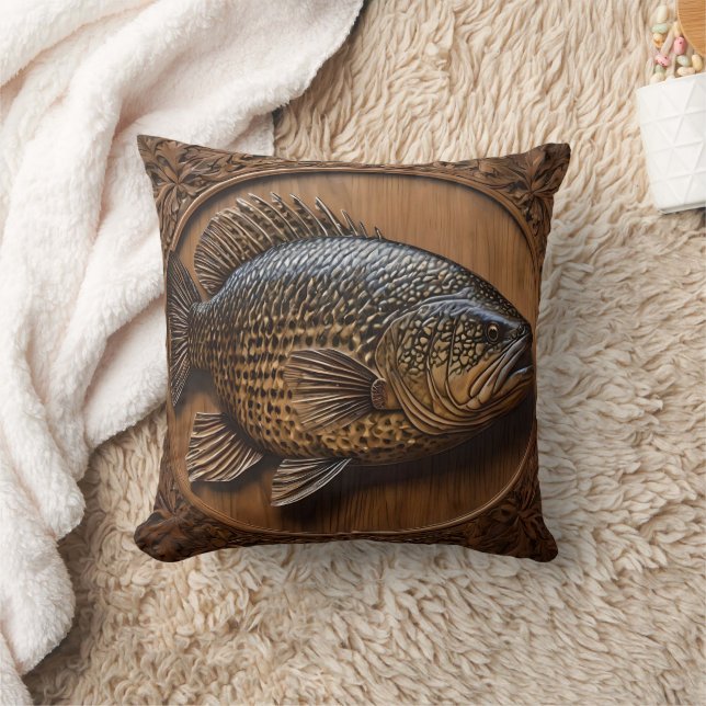 Almofada Ecos do rio: Impressão de madeira de Murray Cod, (Cobertor)