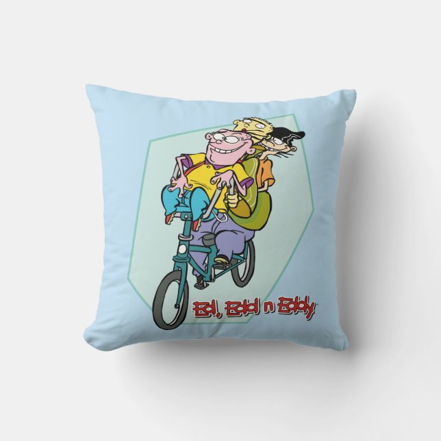 Almofada Ed, Edd, um Eddy numa bicicleta (Frente)