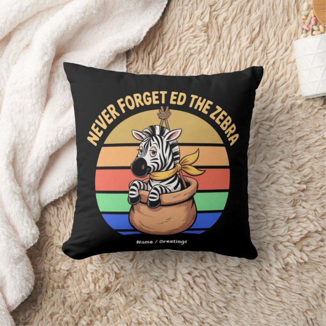 Almofada Ed Zebra Capturada Retro Stripes Funny Design (Cobertor)