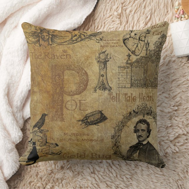 Almofada Edgar Allen Poe Travesseiro decorativo (Cobertor)