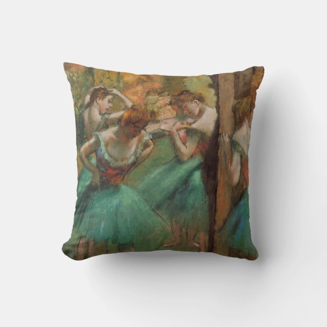 Almofada Edgar Degas Dancers Pink e Green (Frente)