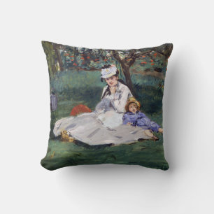Almofada Edouard Manet - A família Monet em seu jardim