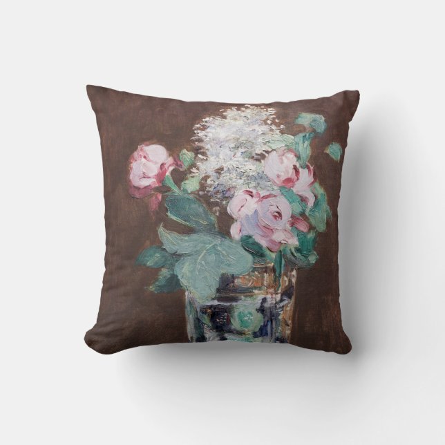 Almofada Edouard Manet - Flores num Vaso Cristal (Frente)