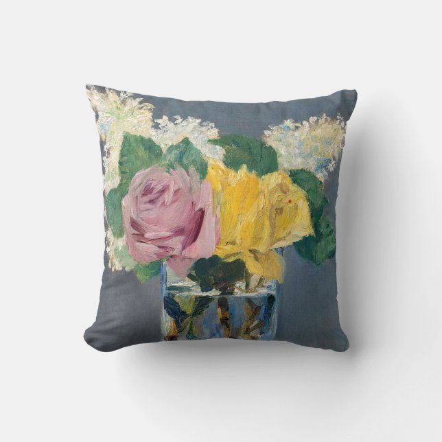 Almofada Edouard Manet - Lilases e Rosas (Frente)