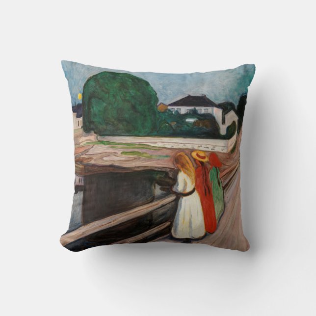 Almofada Edvard Munch - As Raparigas na Ponte (Frente)