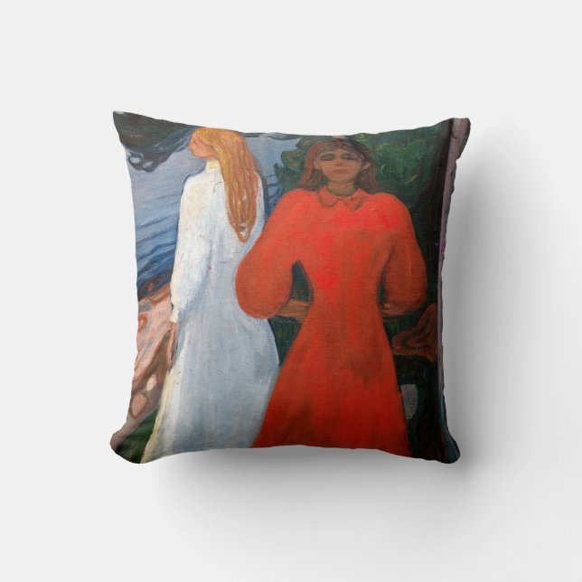 Almofada Edvard Munch - Vermelho e Branco (Frente)