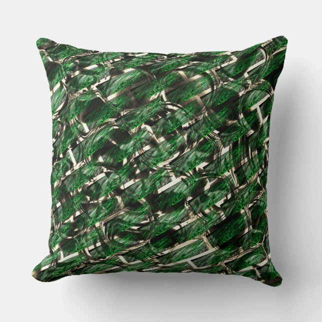 Almofada Efeito de parede verde e bolhas mais escuras? (Frente)