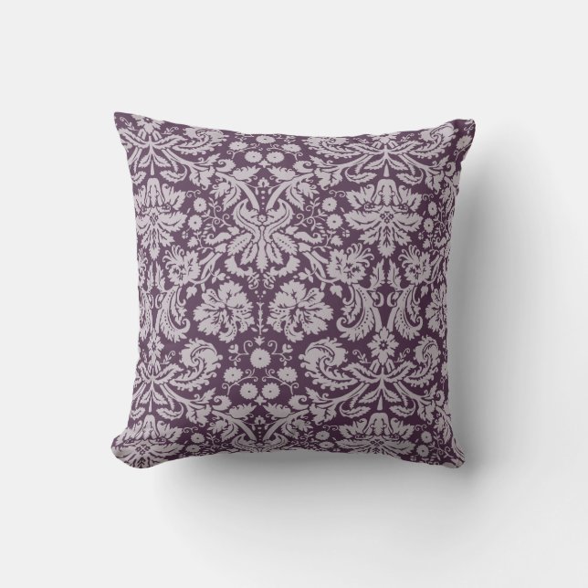 Almofada EggPlant Purple Damask (Frente)