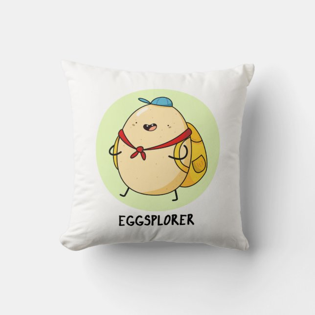 Almofada Eggsplorer Funny Egg Explorer Pun (Frente)