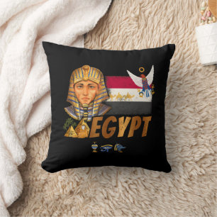 Almofada Egito Vintage Pharaoh Flag E Pirâmides Souvenir
