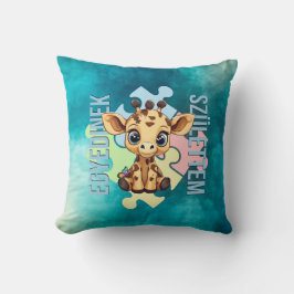Almofada Egyedinek születtem – kedves zsiráfos design