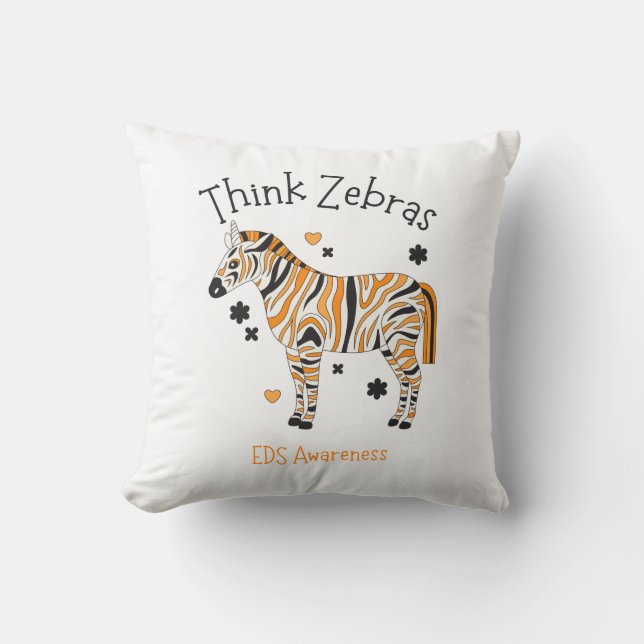 Almofada Ehlers Danlos Syndrome Cozy Zebra Throw Pillow (Frente)