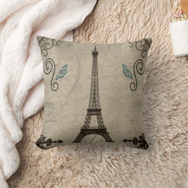 Almofada Eiffel Tower Grunge Travesseiro americano MoJo (Cobertor)