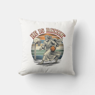 Almofada Ele É Camiseta Religiosa de Basquete Vintage Rizzi