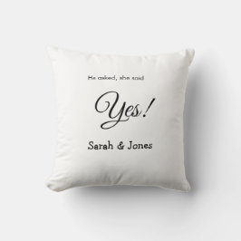 Almofada Ele perguntou ela disse sim noivado simples minima