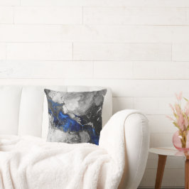 Almofada Electric Blue, Black and Grey Marble print