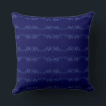 Almofada Electric Blue Neural Horizon Abstract Pattern<br><div class="desc">Step into a digital wilderness with this captivating abstract pattern. Featuring a series of intricate, lightning-like line work in a vibrant light blue against a deep, midnight navy background, this design evokes the feeling of a futuristic mountain range or complex neural pathways. The rhythmic, mirrored symmetry creates a sophisticated visual...</div>