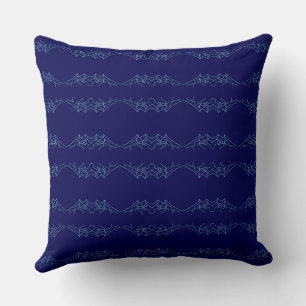 Almofada Electric Blue Neural Horizon Abstract Pattern