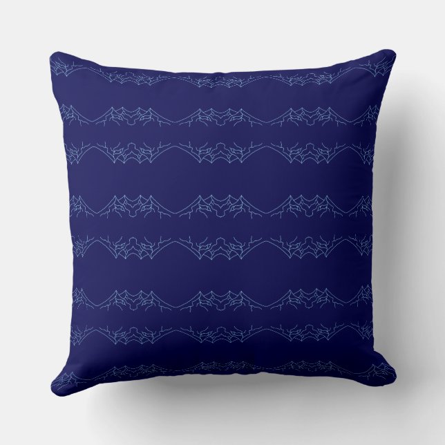 Almofada Electric Blue Neural Horizon Abstract Pattern (Verso)