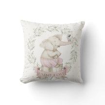 Elefante Bebê Menina Rosa Verde Bege