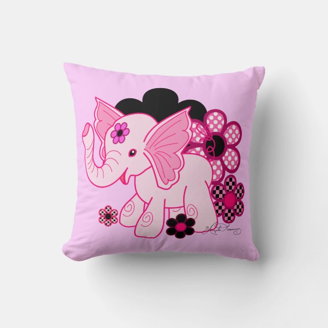Almofada Elefante bonito de Kawaii (Frente)