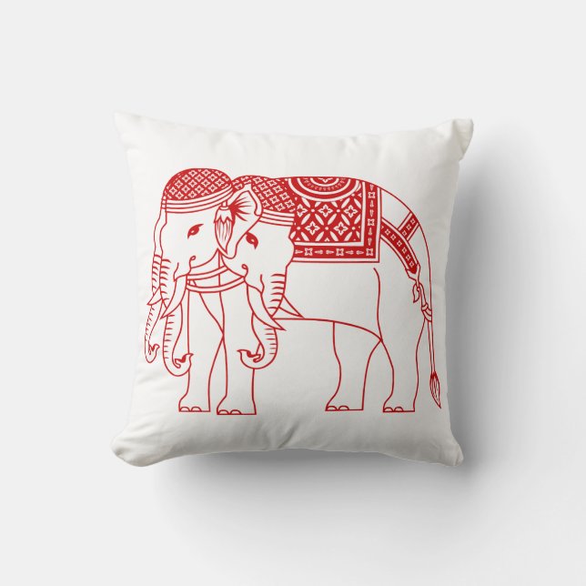 Almofada Elefante Branco Tailandês Erawan (Frente)