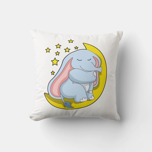 Almofada Elefante com Lua e Estrelas (Frente)