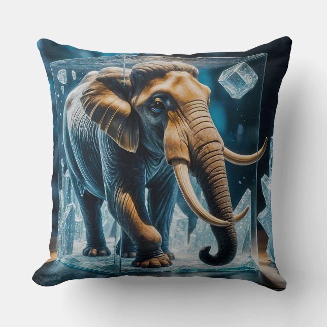 Almofada Elefante congelado em 3D no cubo de gelo do Fosco (Frente)