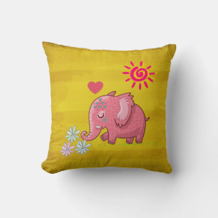 Almofada Elefante cor-de-rosa lunático que cheira algumas