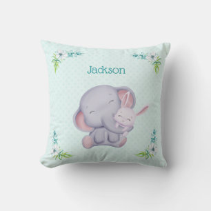 Almofada Elefante de Cinza Bebê e Travesseiro decorativo de