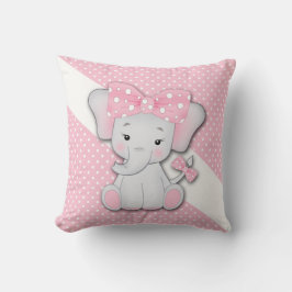 Almofada Elefante de cinza branca rosa para criança