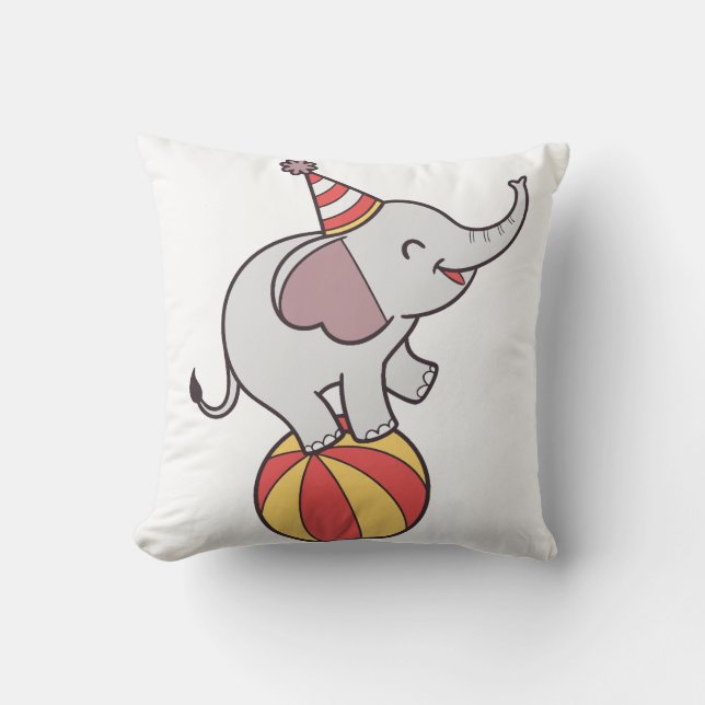 Almofada Elefante de Circo Cento na Bola - Festa de anivers (Frente)