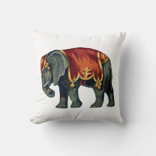 Almofada Elefante de Circo Vintage (Frente)