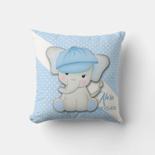 Almofada Elefante de desenho animado em fundo azul