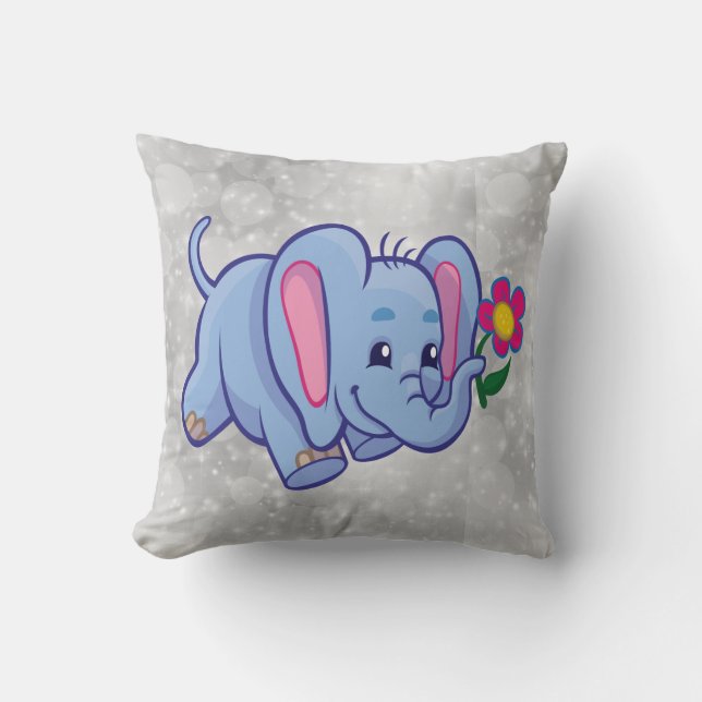 Almofada Elefante de desenho animado fofo (Frente)