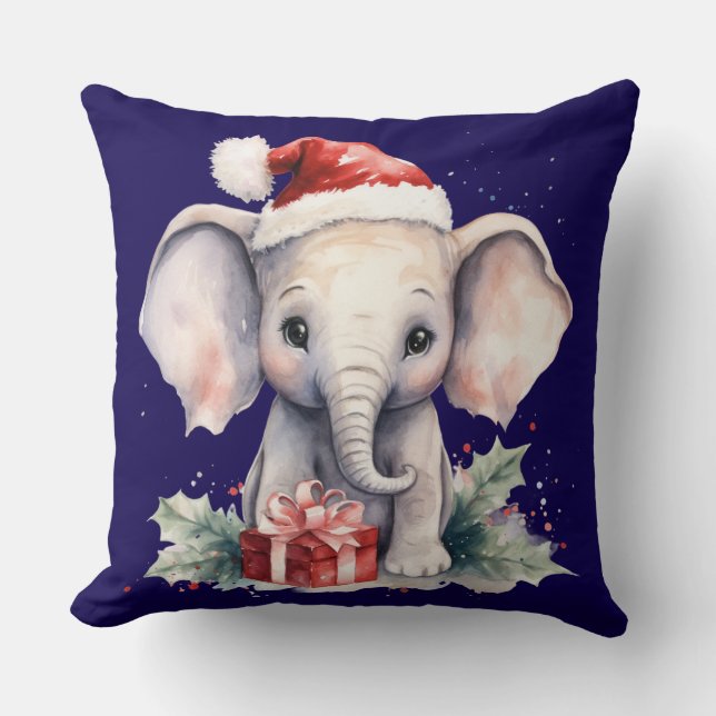 Almofada Elefante de Natal Fofo (Frente)