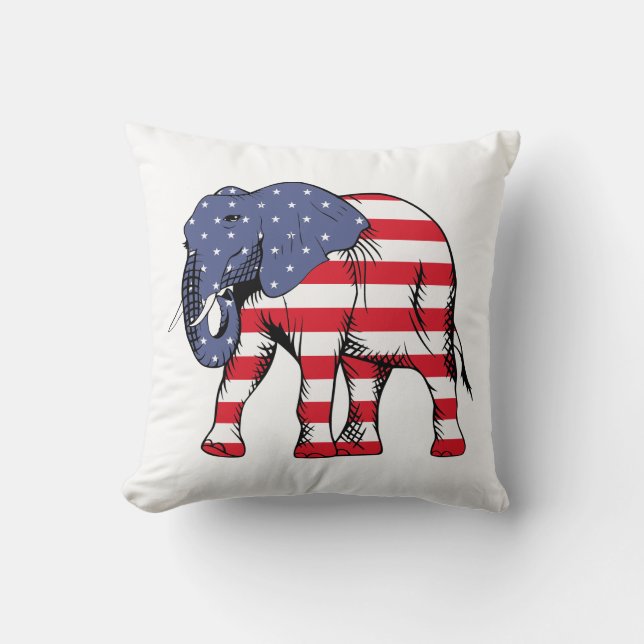 Almofada Elefante de Sinalizador Americano Moderno (Frente)