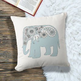 Almofada Elefante Elegante Paisley Azul
