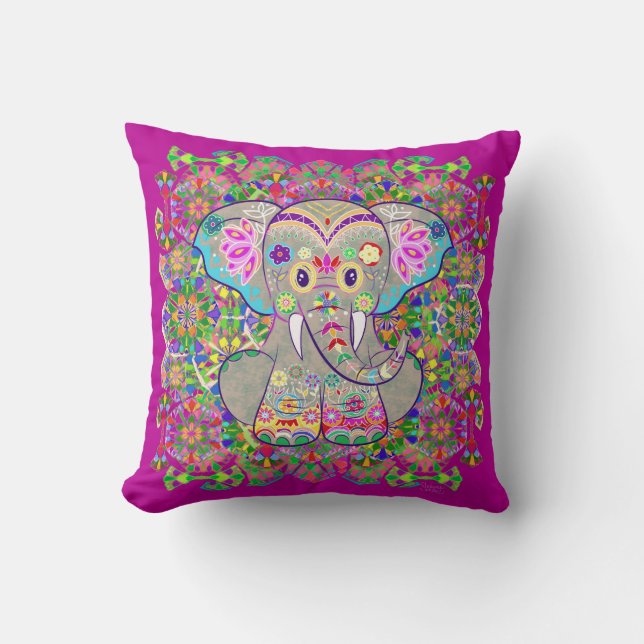 Almofada Elefante indiano (Frente)