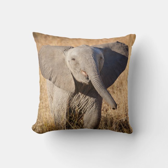 Almofada Elefante jovem da savana (Frente)