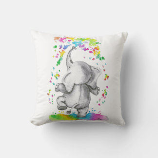 Almofada Elefante Pequeno Salpicos de Cor